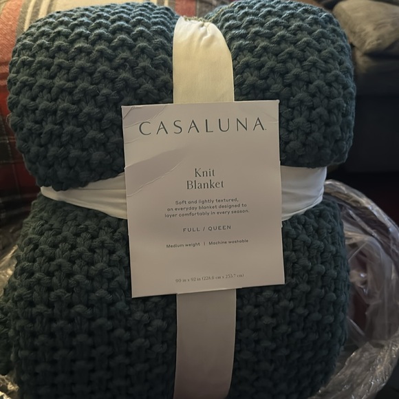 Casaluna Full/queen Knit Blanket Dark Teal
